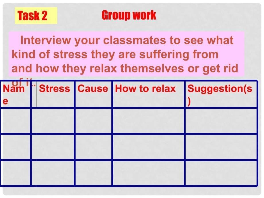 高中英语 Unit1 Lesson2 Relaxing课件 北师大版必修1_第5页