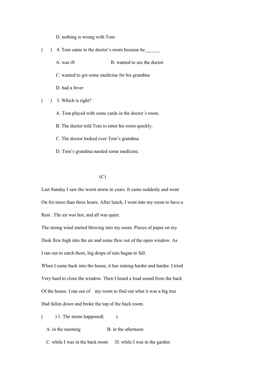 2011年广州市13所民办学校小升初联合英语检测考试_第4页