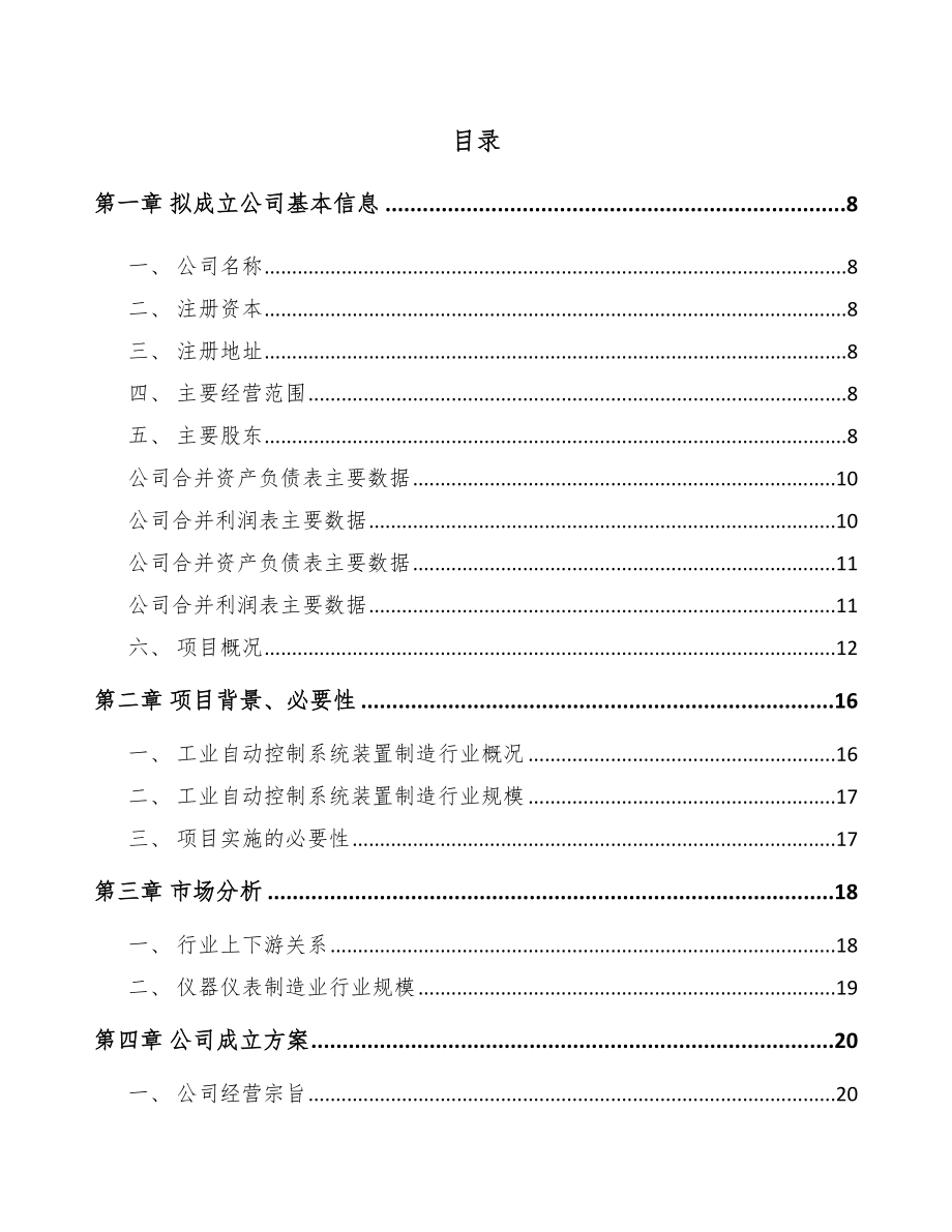 巫溪关于成立流量测量仪表公司可行性研究报告_第2页