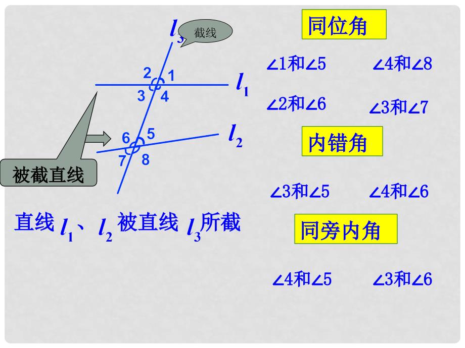 河南省濮阳市南乐县城关镇初级中学七年级数学下册《5.1.3 同位角内错角同旁内角》课件新人教版_第4页