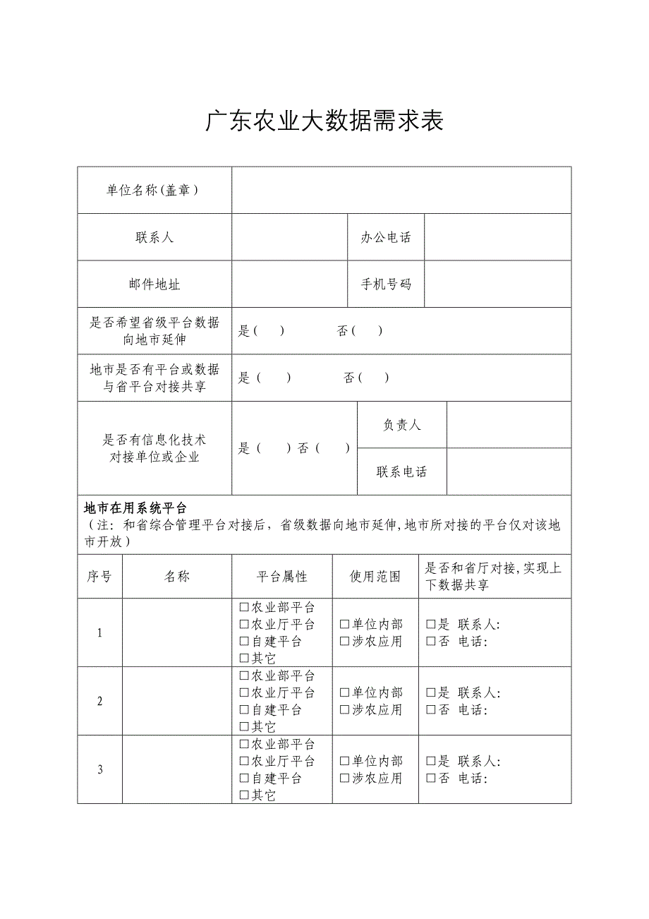 广东农业大数据需求表_第1页