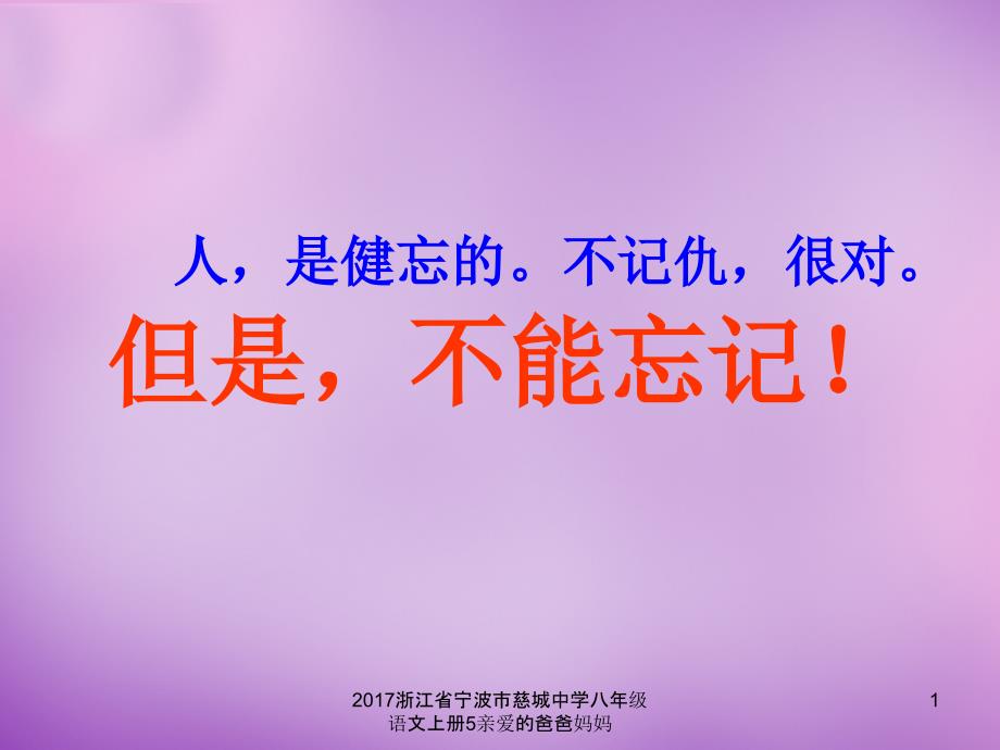 浙江省宁波市慈城中学八年级语文上册5亲爱的爸爸妈妈课件_第1页