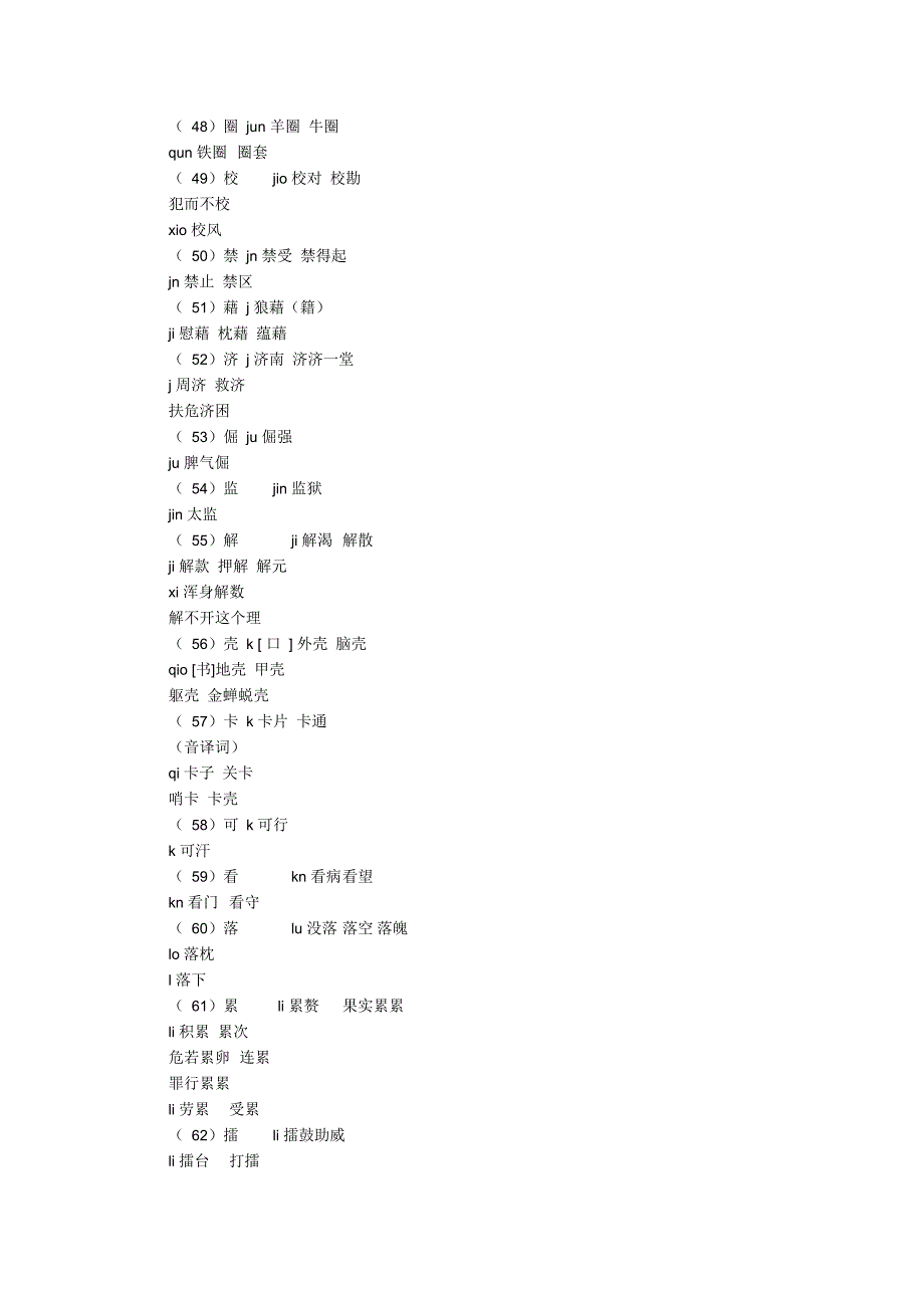 常见多音多义字100个_第4页