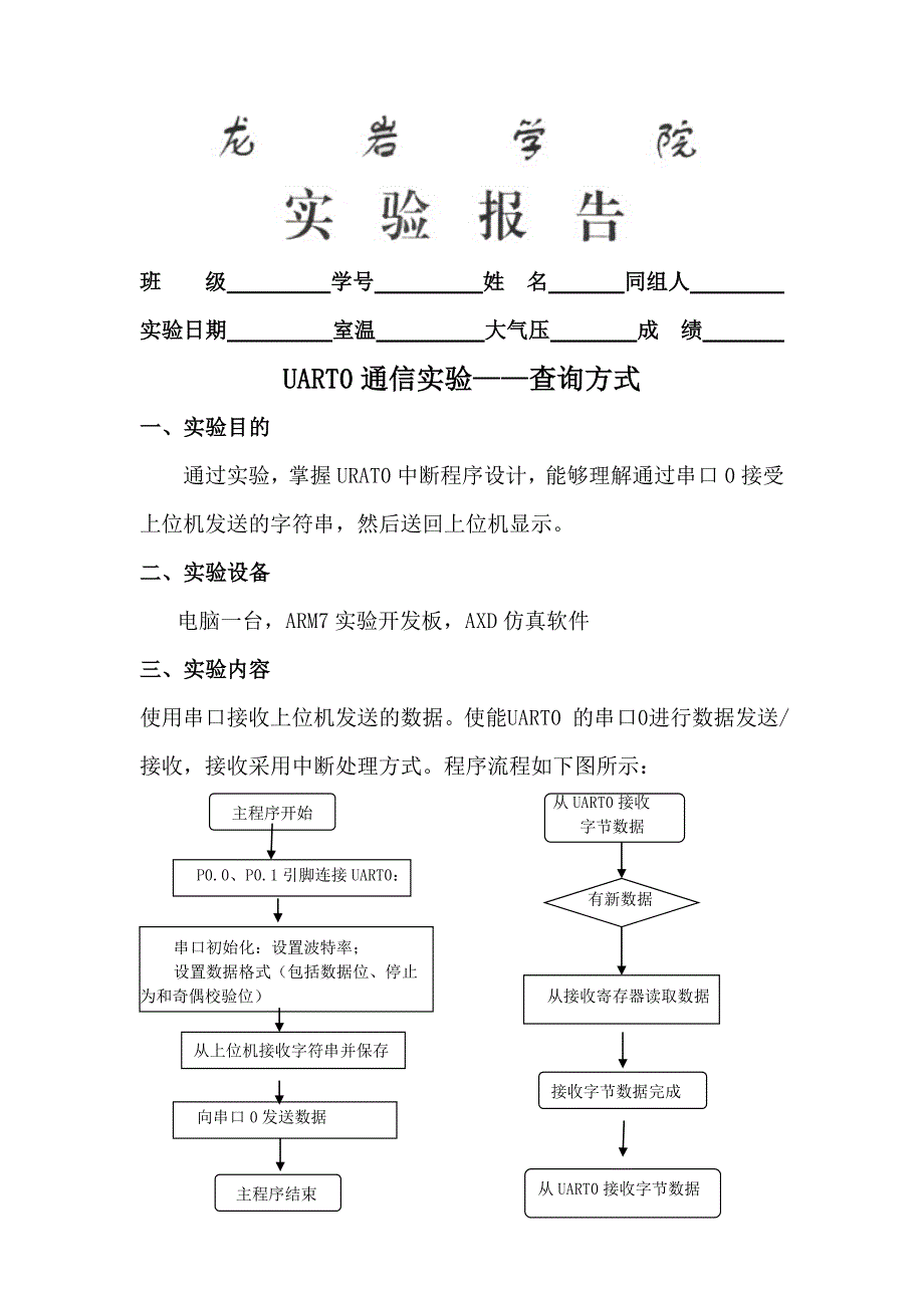 UART0通信实验——查询方式.doc_第1页