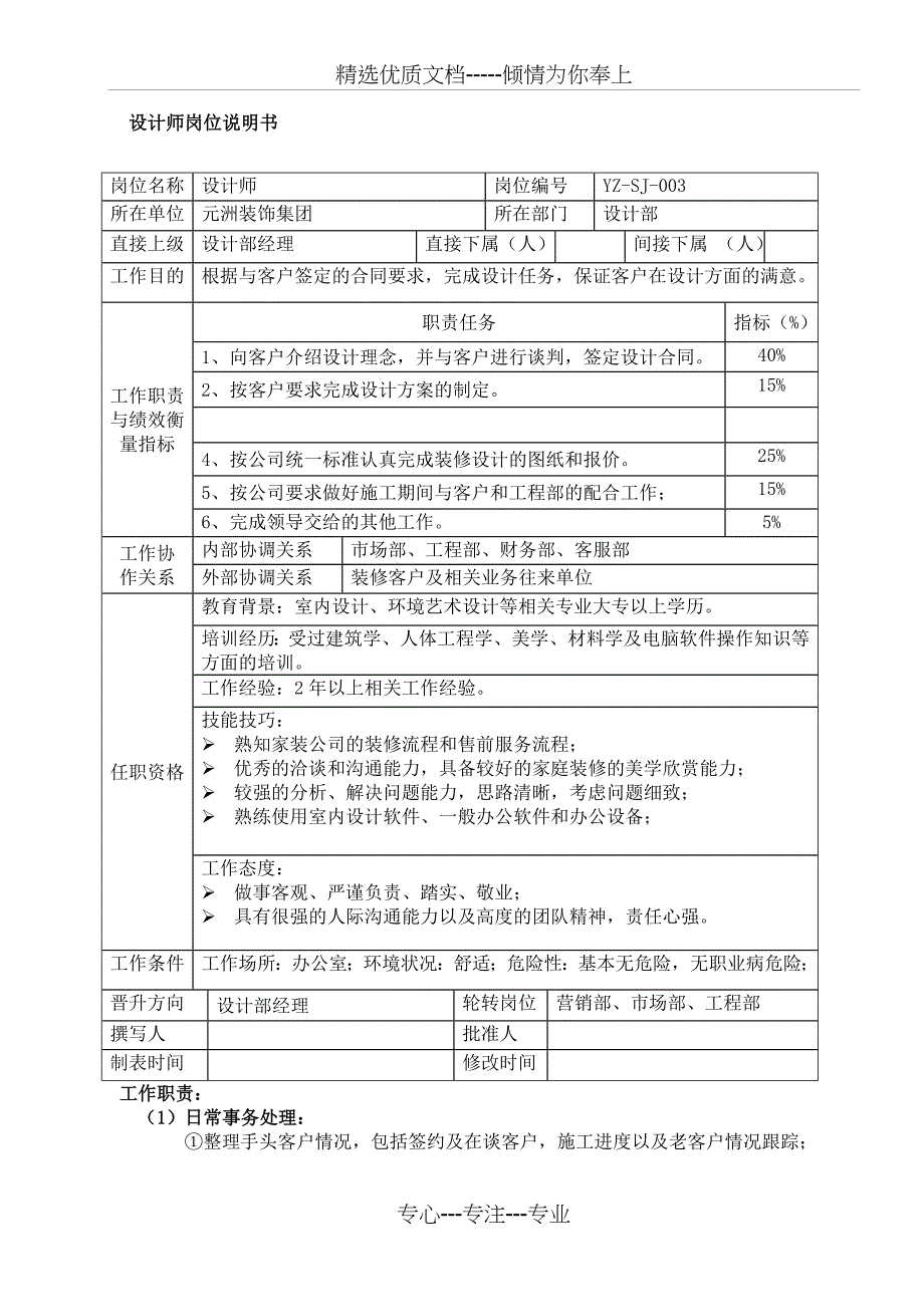 设计师岗位说明书(共4页)_第1页