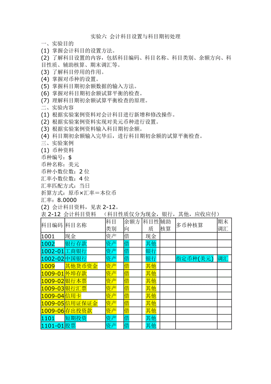 会计科目设置与科目期初处理_第1页