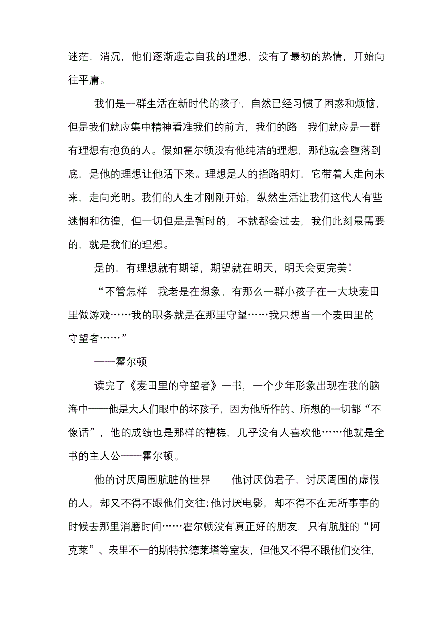 麦田里的守望者的读书笔记.docx_第4页