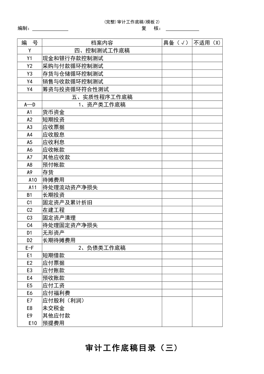 (最新整理)审计工作底稿(模板2)_第4页