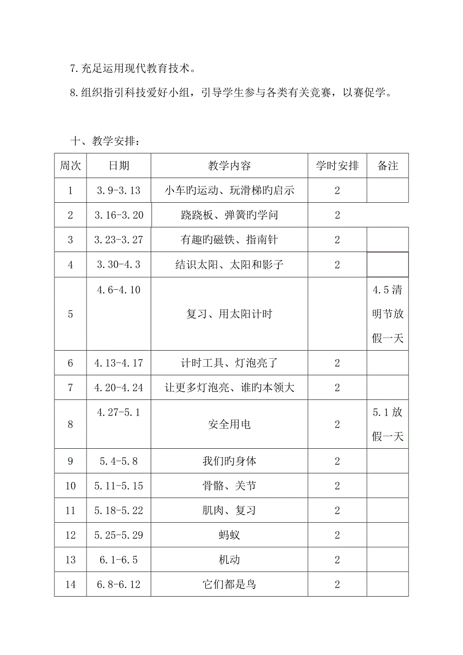 青岛版三年级科学下册教学综合计划_第4页