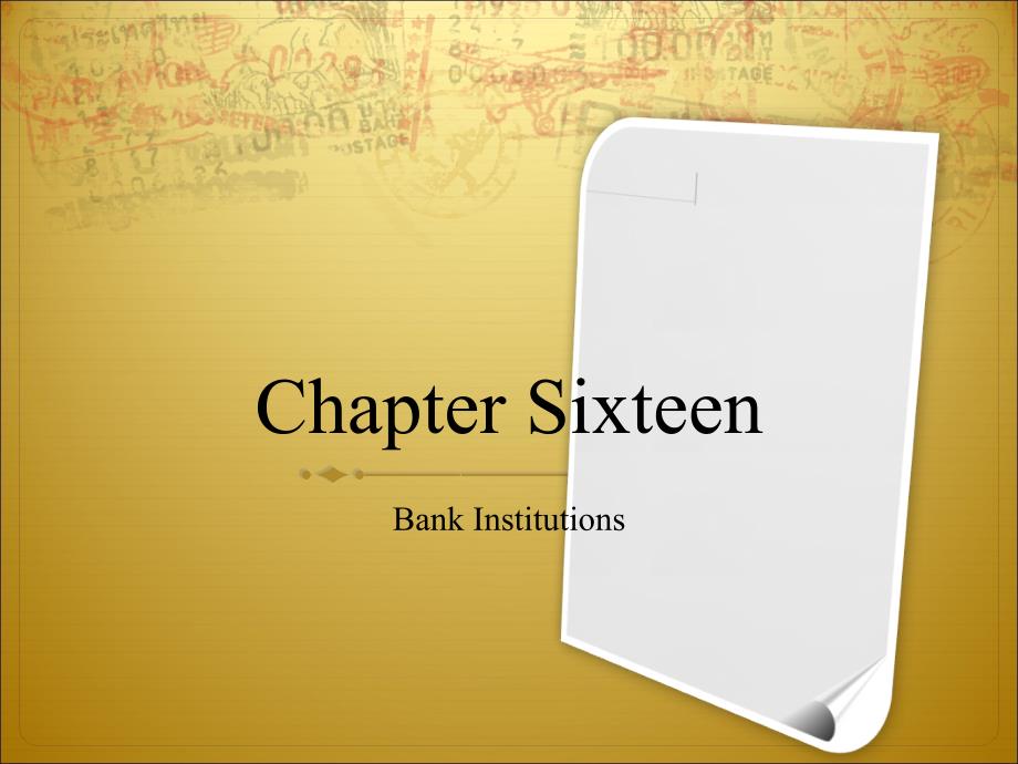 大学金融英语chapter 16 Bank Institutions_第1页