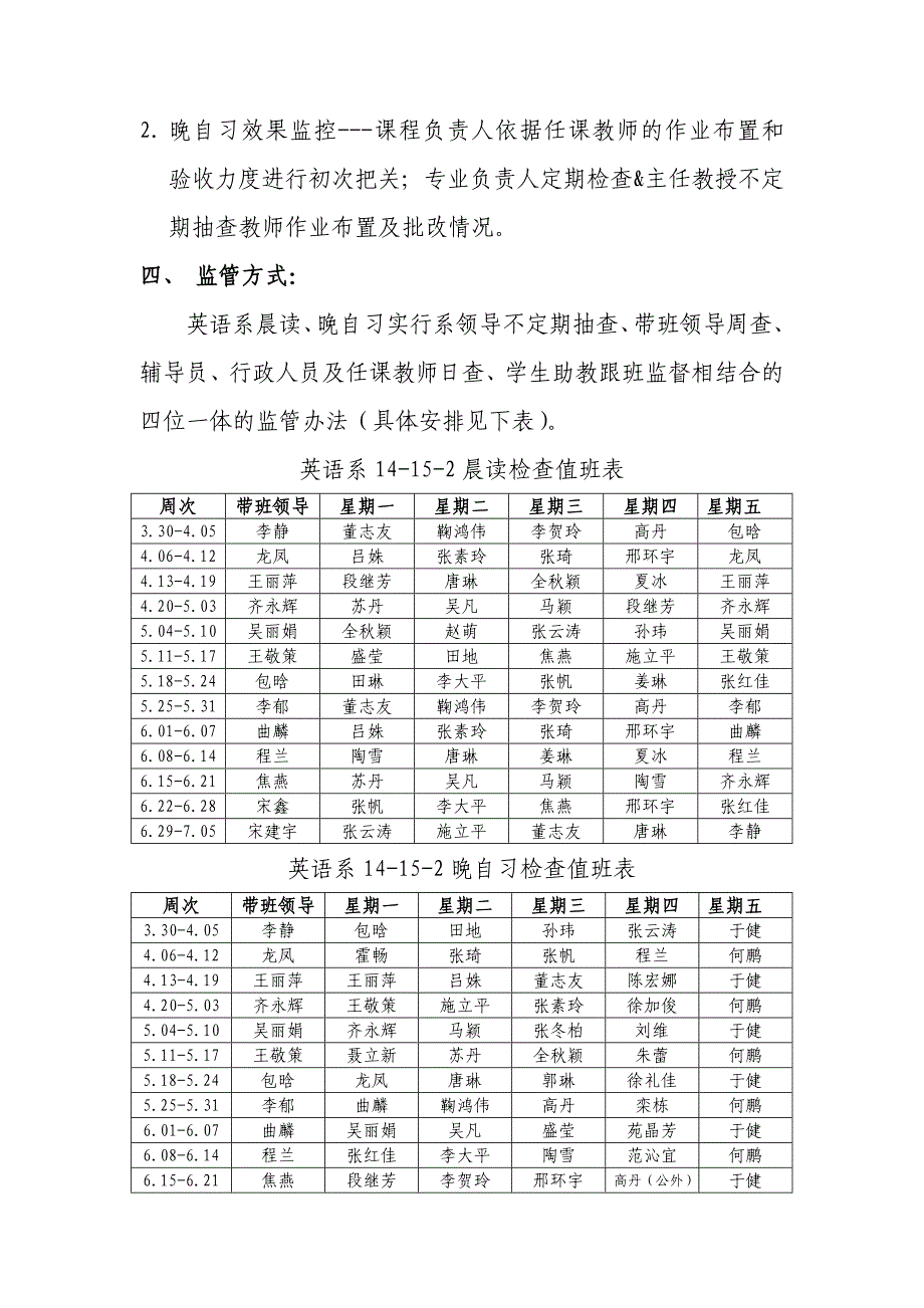 英语系早晚自习工作方案331解决方案计划解决_第4页