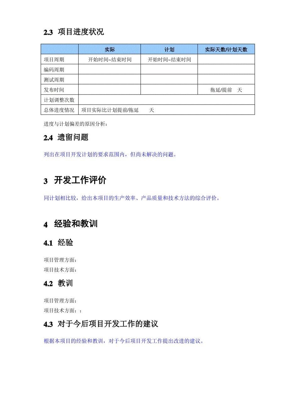 项目总结报告文档模板_第5页