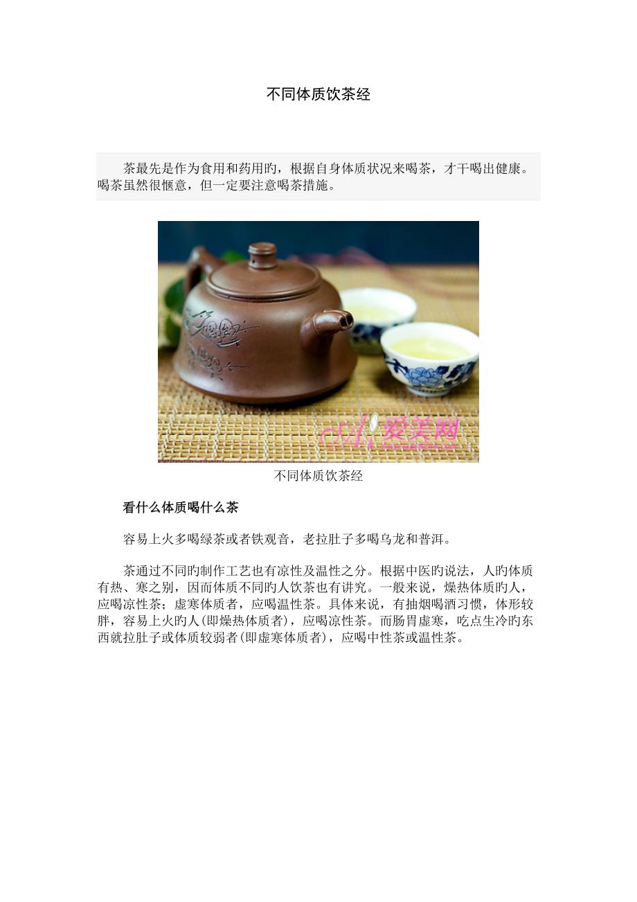 不同体质饮茶经_第1页