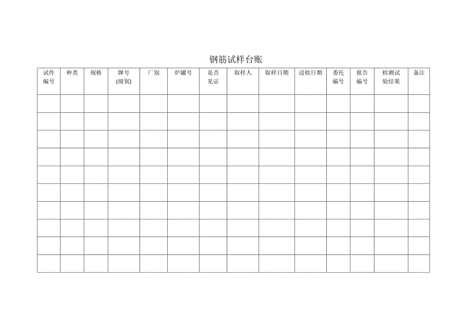 现场材料、试件通用试样台账_第2页