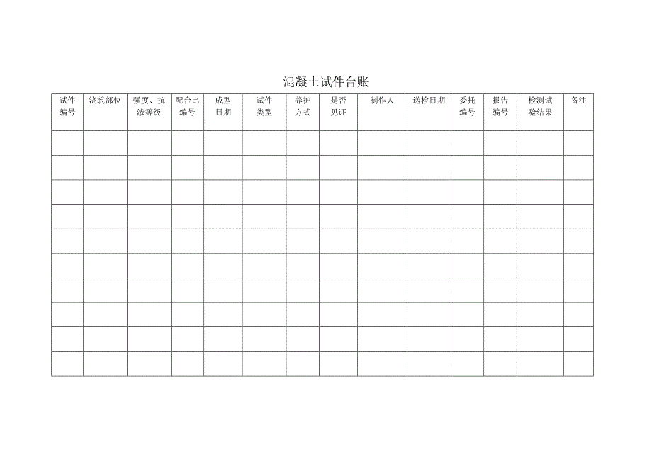 现场材料、试件通用试样台账_第4页