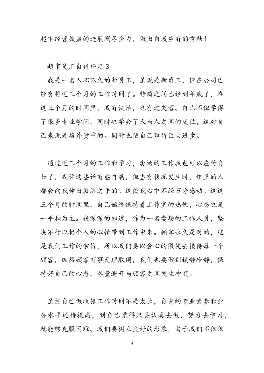 超市员工自我评定模板.doc_第4页