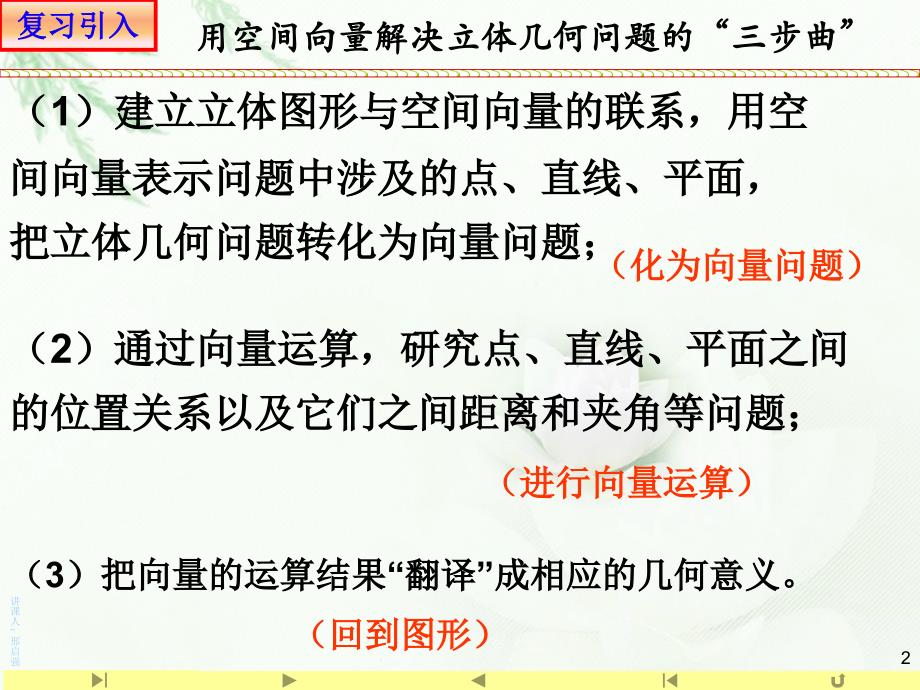 精品14空间向量的应用习题课课件山东省滕州市第一中学人教A版高中数学选择性必修一共20张PPTPPT_第2页