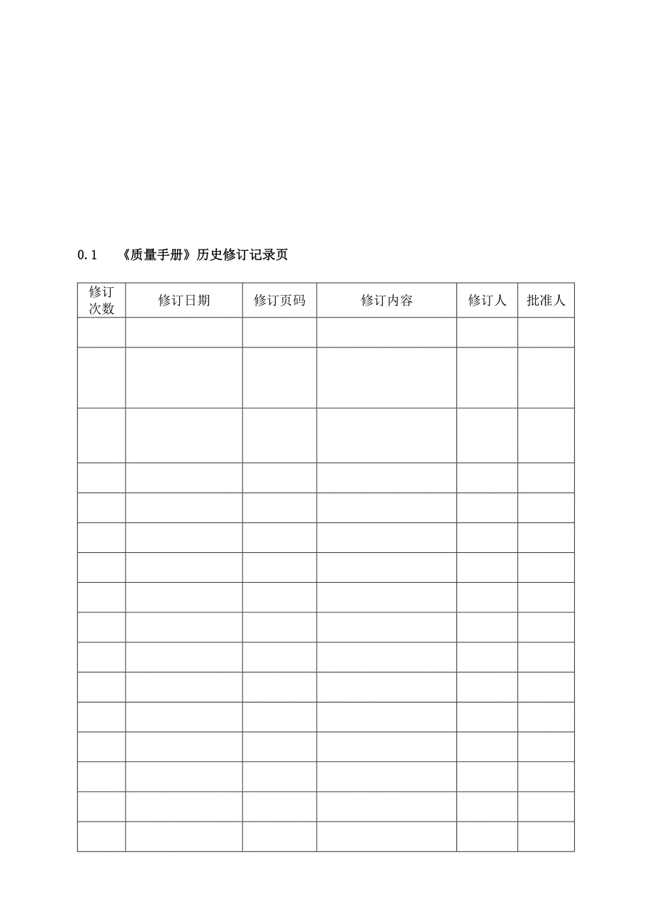 2016实施改版后质量手册模板_第1页