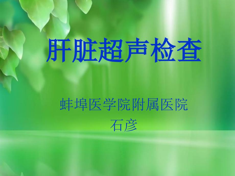 《肝脏超声检查》PPT课件_第1页