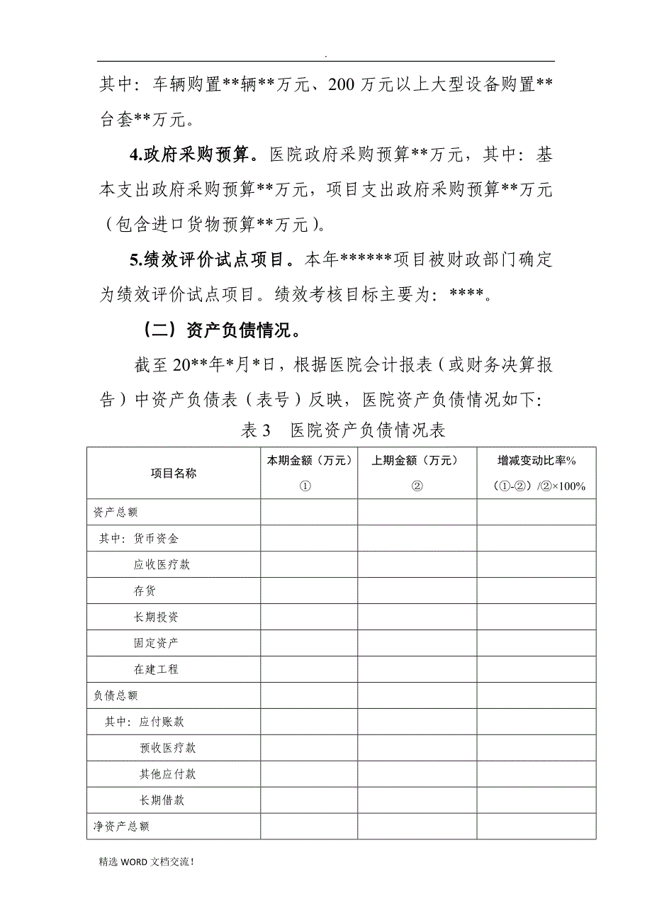 公立医院年度财务分析报告模板_第4页