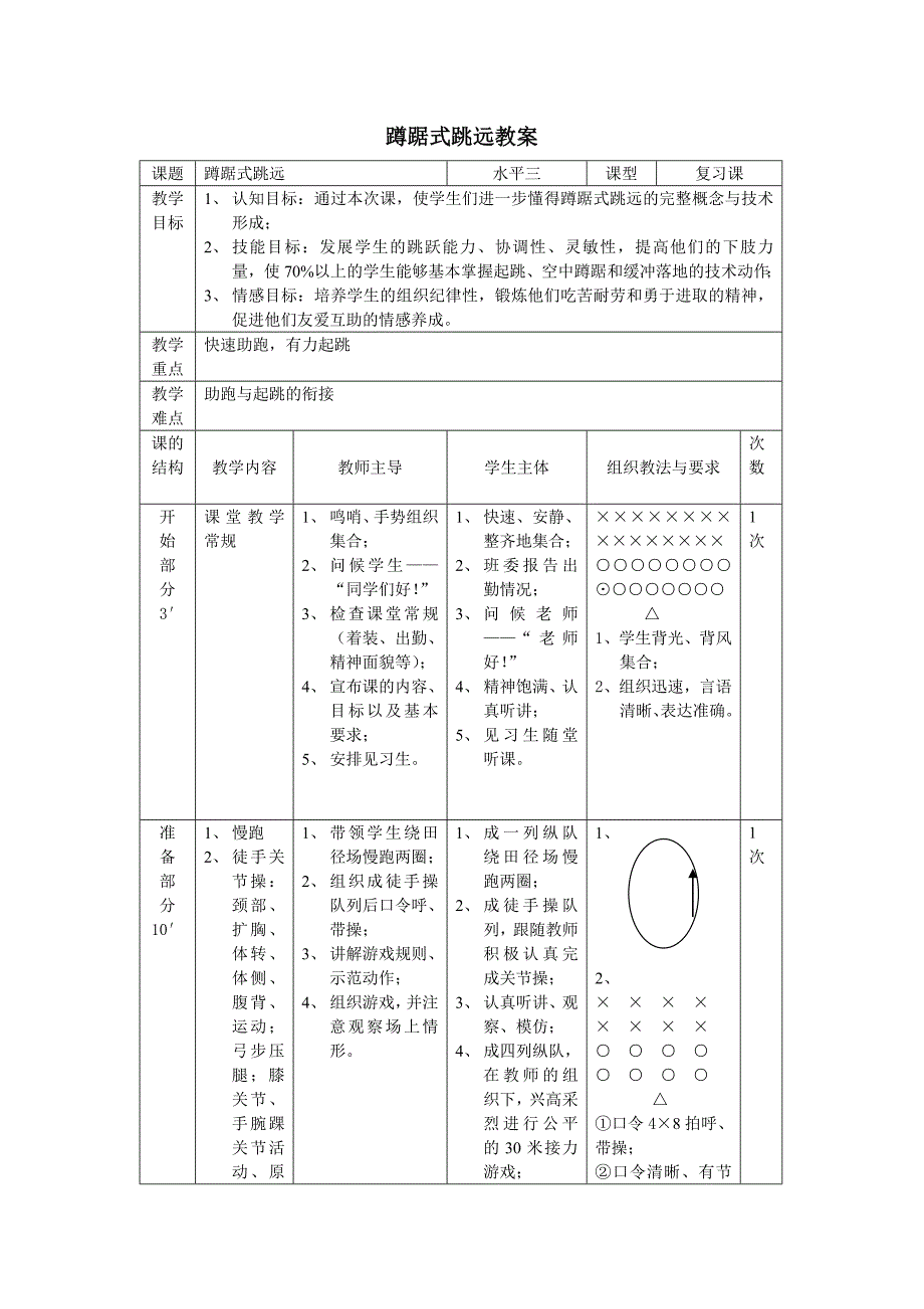 蹲踞式跳远教学教案.doc_第1页