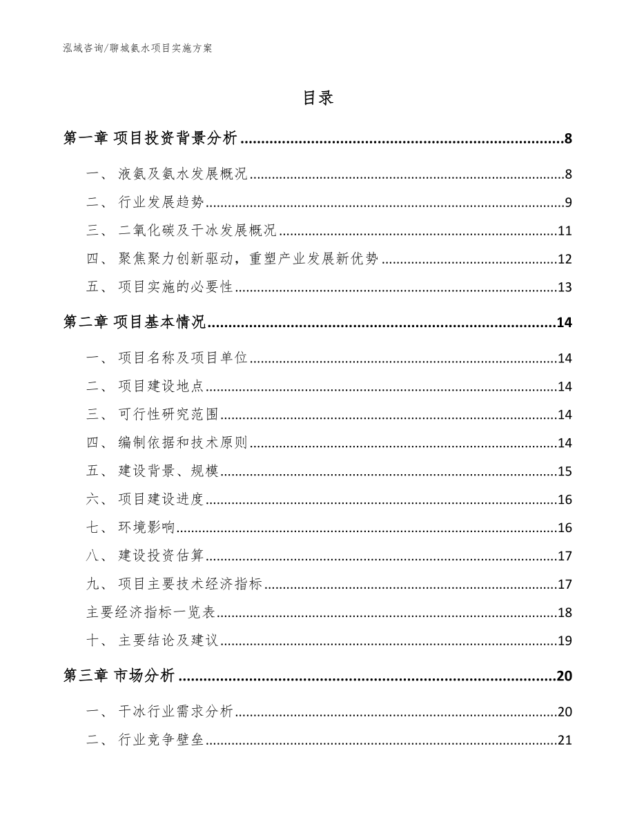 聊城氨水项目实施方案模板参考_第1页