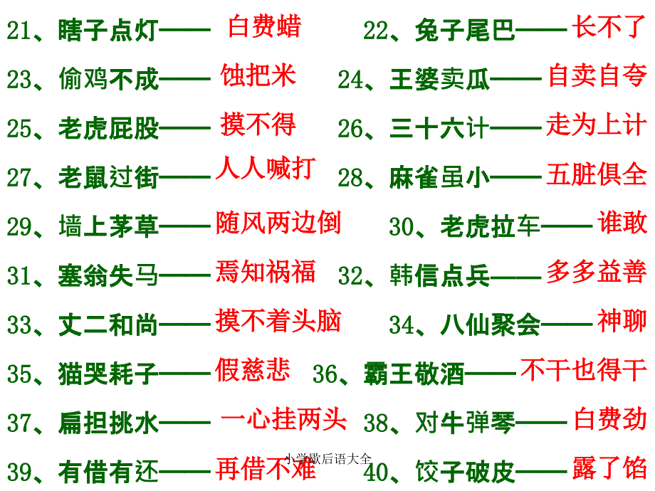 小学歇后语大全_第3页