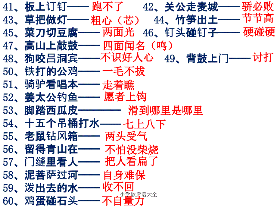 小学歇后语大全_第4页