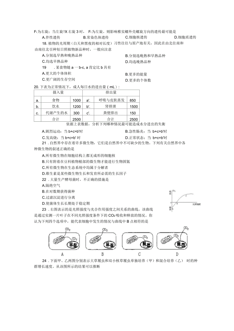 全国统一标准测试生物试验(二)_第3页