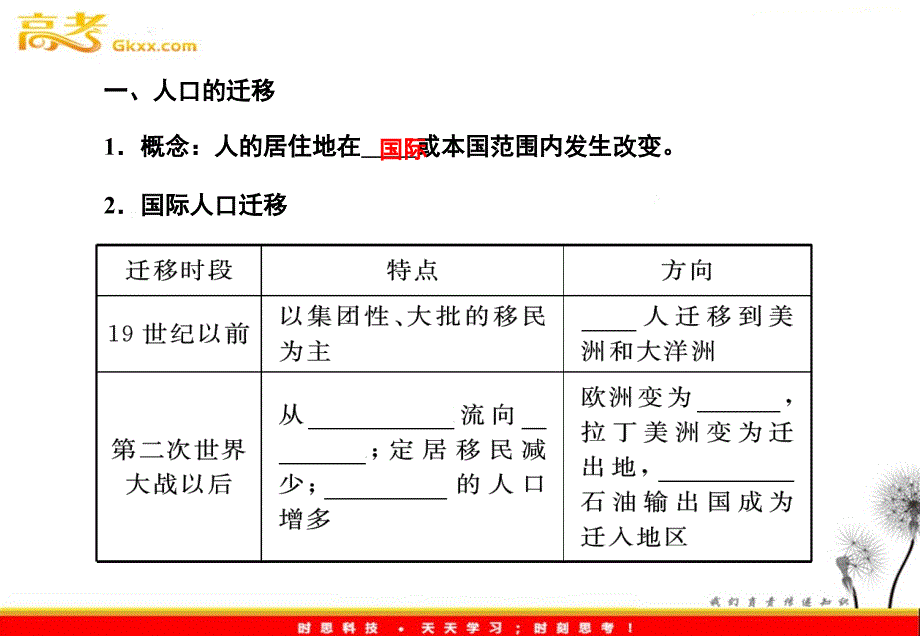 高考一轮复习地理新人教必修2成长阶梯 第1章 第二节　人口的空间变化_第3页