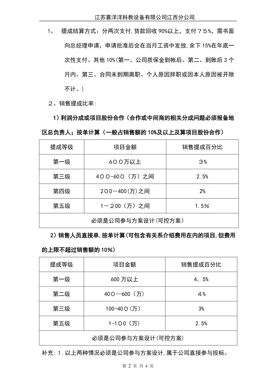 业务代理--销售提成管理制度_第2页