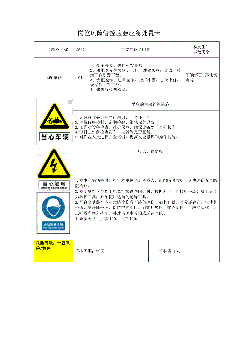 岗位风险管控应会应急处置卡_第3页