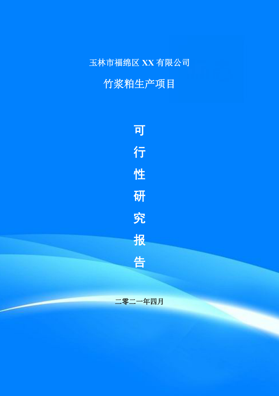 竹浆粕生产项目可行性研究报告建议书_第1页