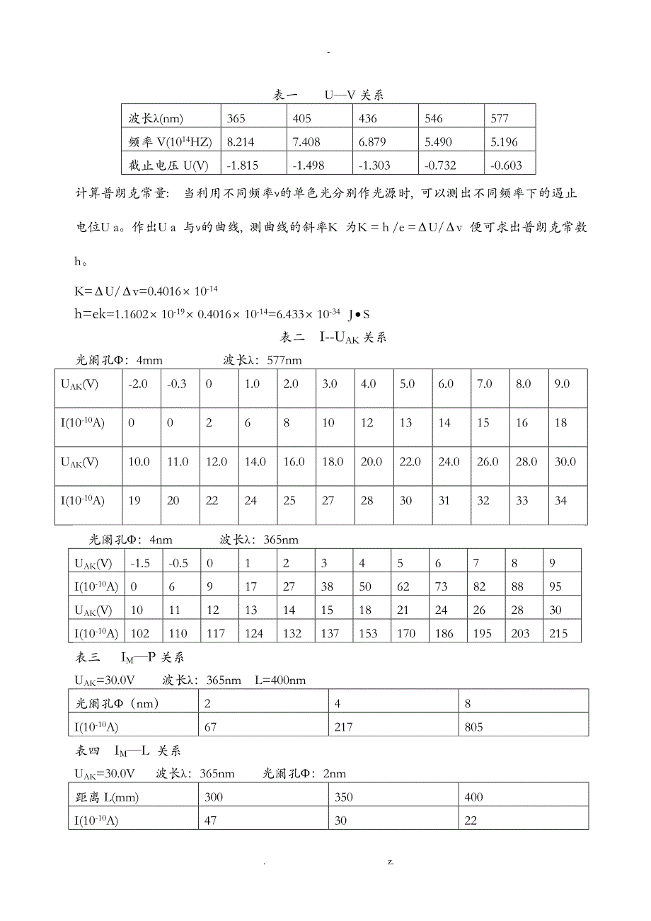 实验报告-光电效应实验_第4页