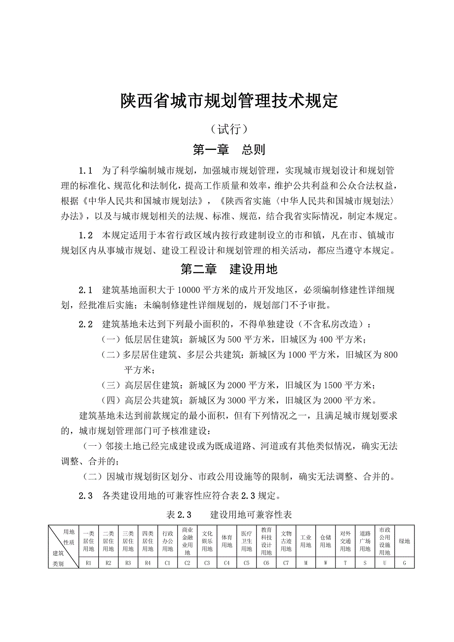 陕西省规划技术管理条例.doc_第1页