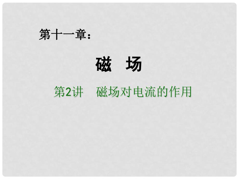 高考物理总复习 重难点诠释、典例剖析 第十一章 磁场 第2讲 磁场对电流的作用课件_第1页