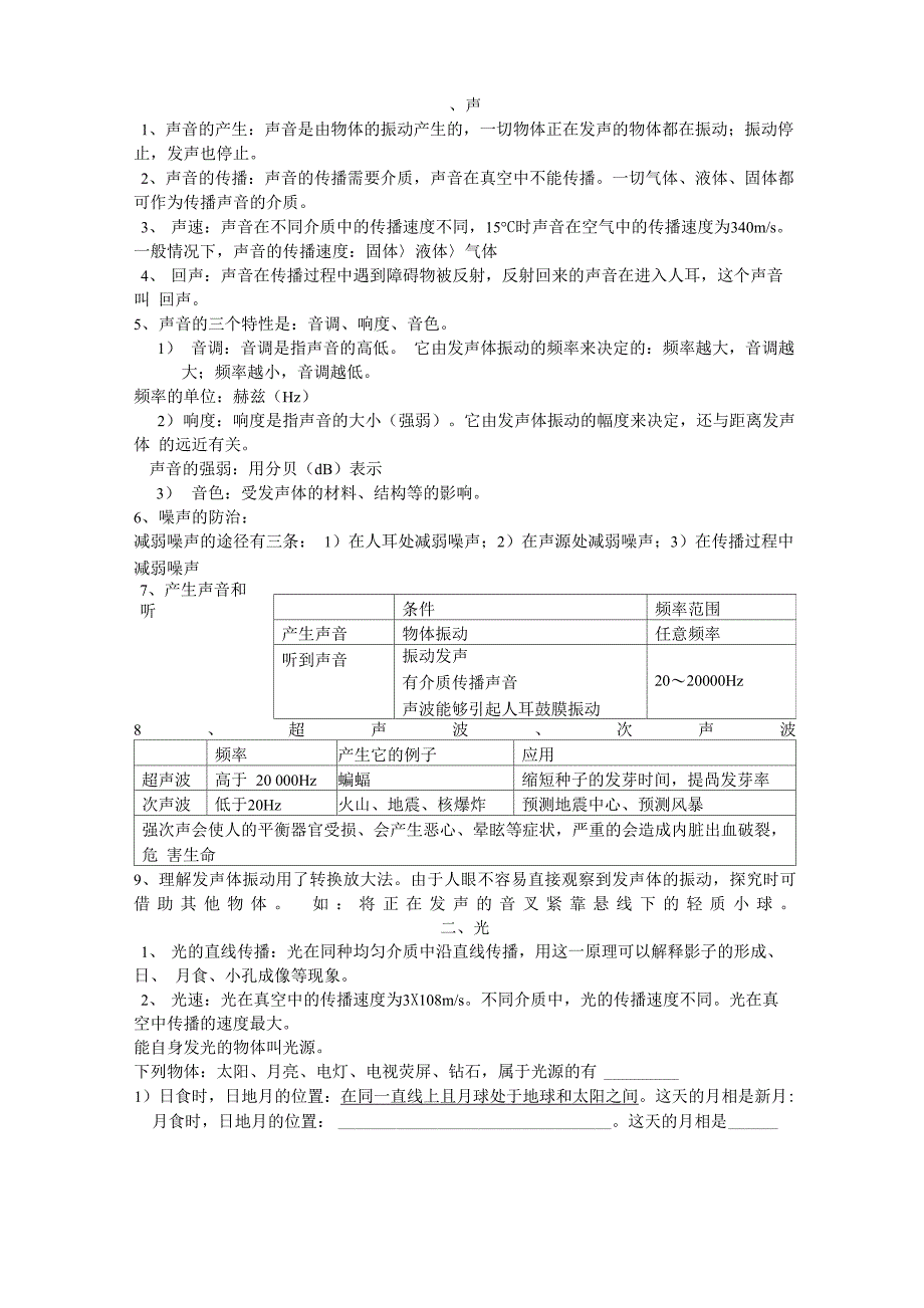 声光物态知识点总结_第1页