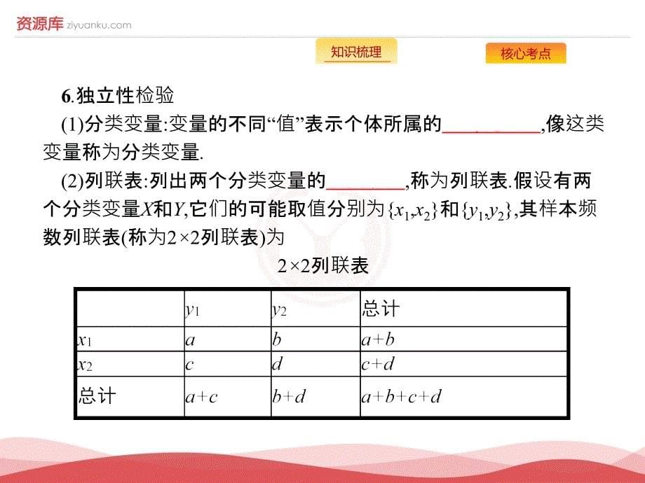 高考数学文人教A版一轮课件：10.3 变量间的相关关系、统计案例_第5页