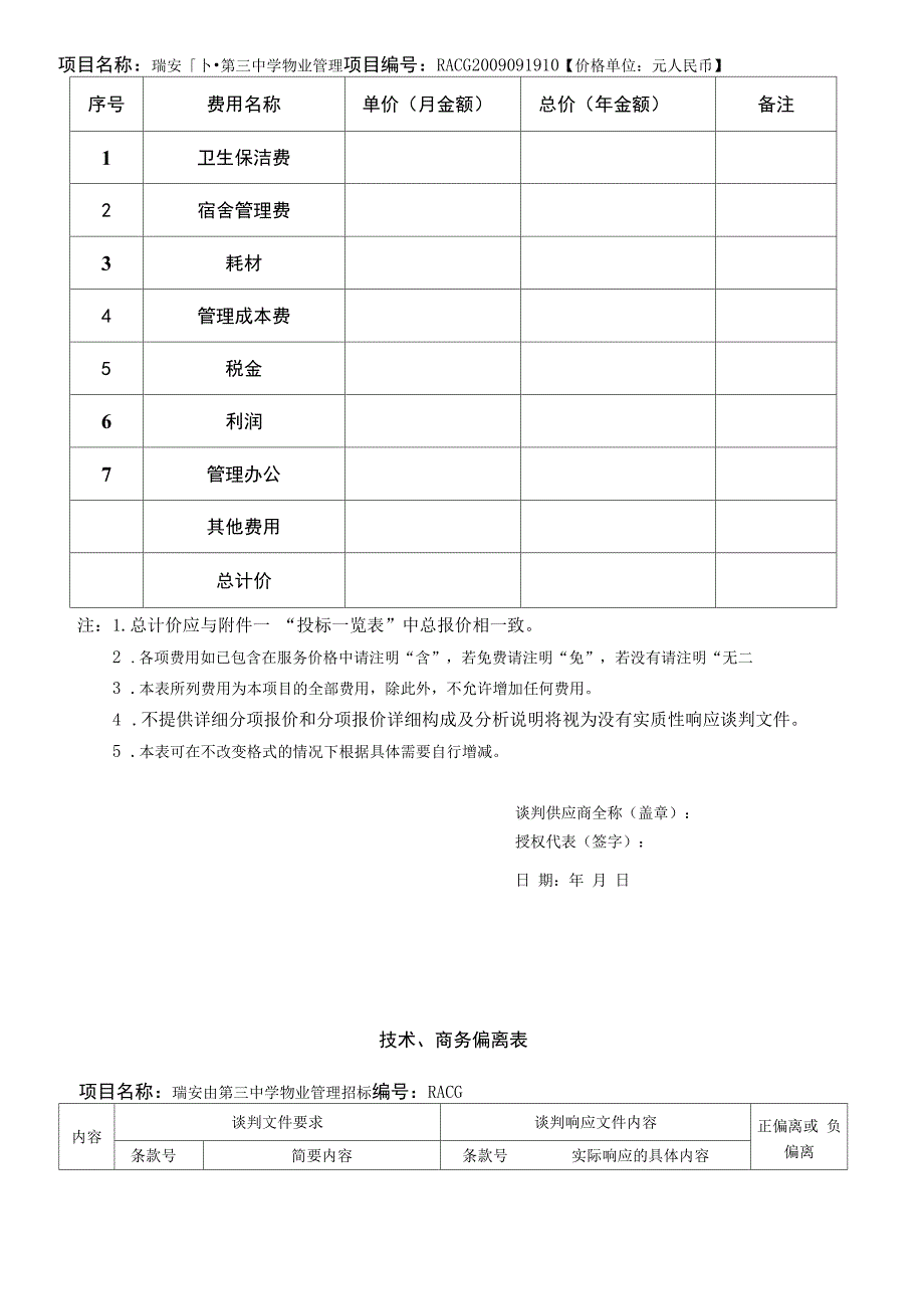 瑞安市第三中学物业管理服务竞谈文件_第4页