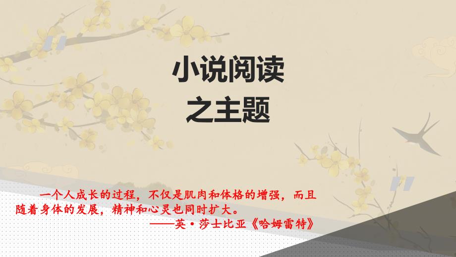 《小说阅读之主题》ppt课件—2021年新高考语文专项复习_第1页