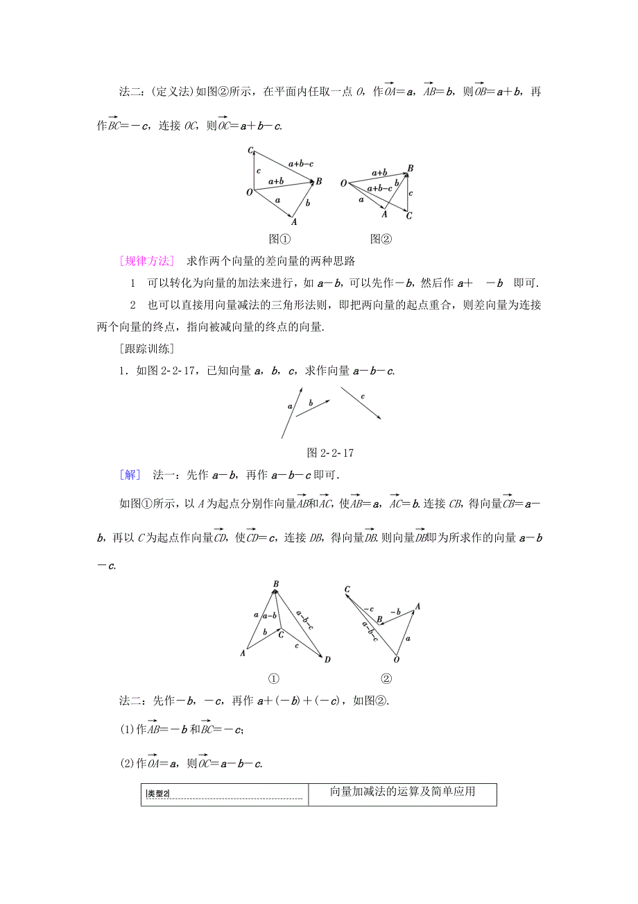 【最新教材】高中数学第二章平面向量2.2平面向量的线性运算2.2.2向量减法运算及其几何意义学案新人教A版必修4_第3页