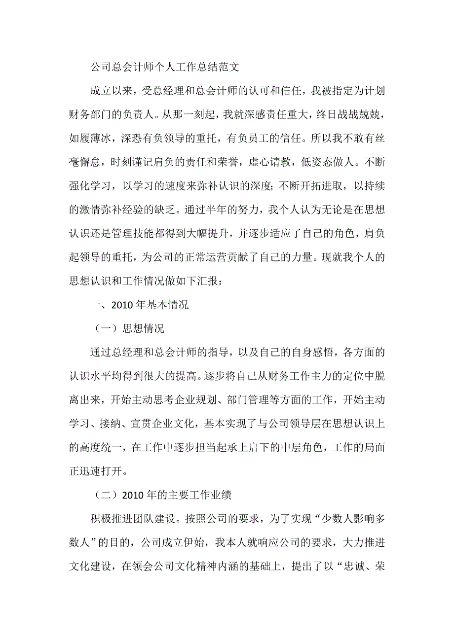 公司总会计师个人工作总结范文_第1页