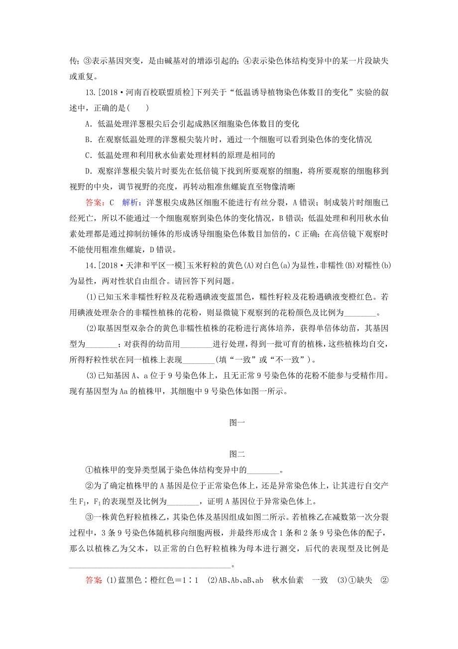 2022年高考生物一轮复习 课时作业24 染色体变异与育种_第5页