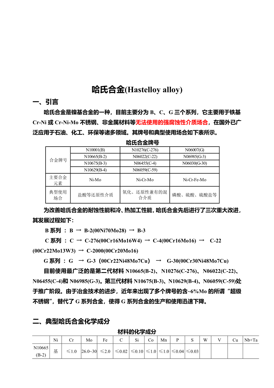 特种材料之哈氏合金介绍_第1页