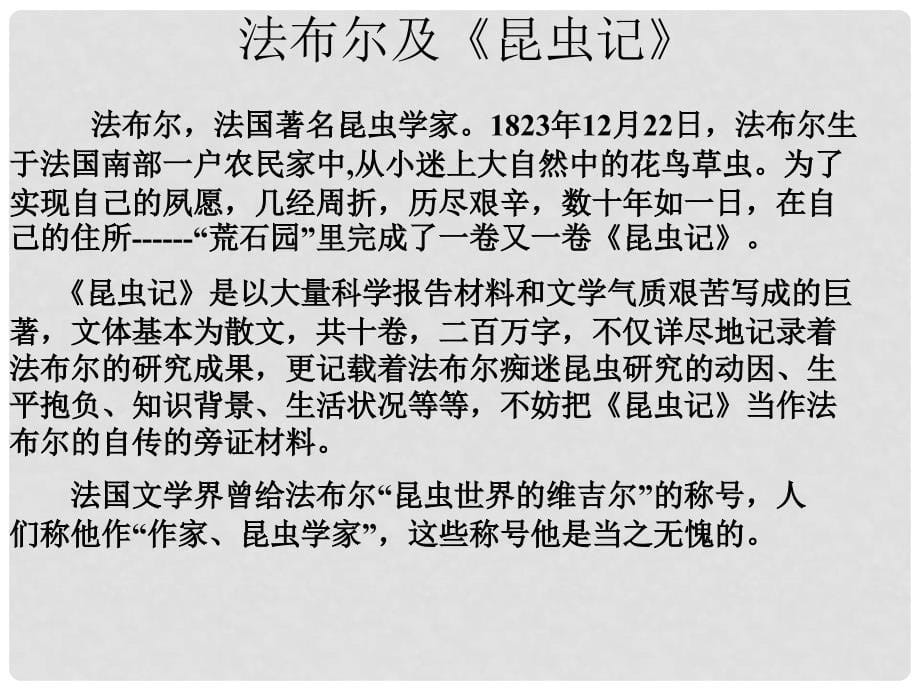 浙江省瑞安阁巷中学七年级语文上册《绿色蝈蝈》课件 人教新课标版_第5页