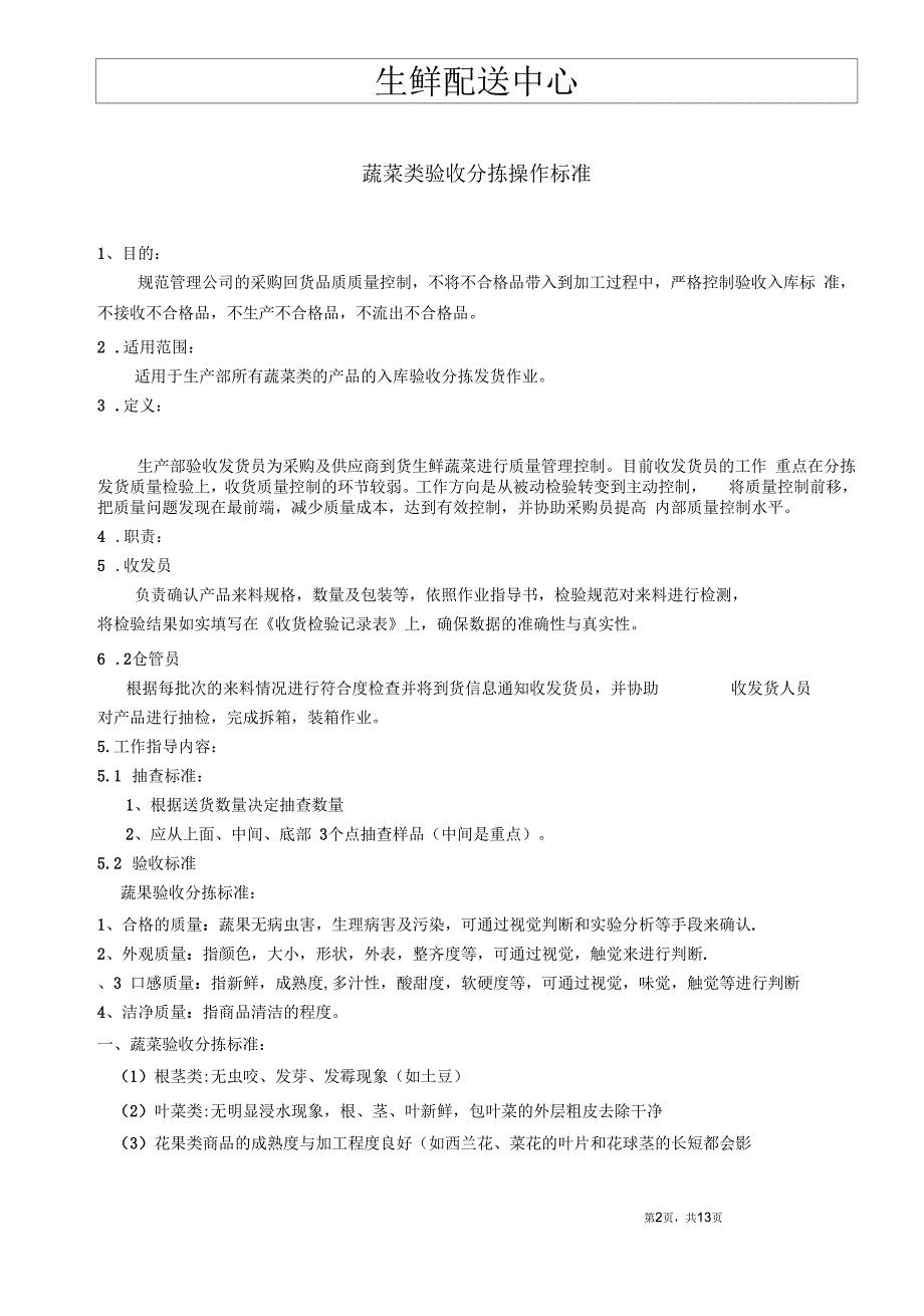 蔬菜验收分拣标准_第1页