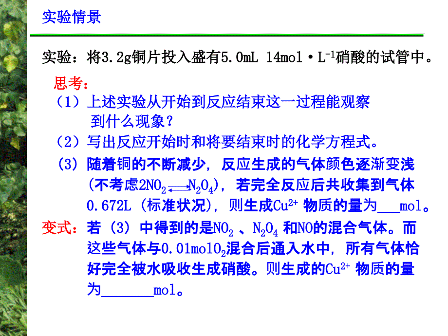 高三化学第一轮复习：硝酸的性质_第2页