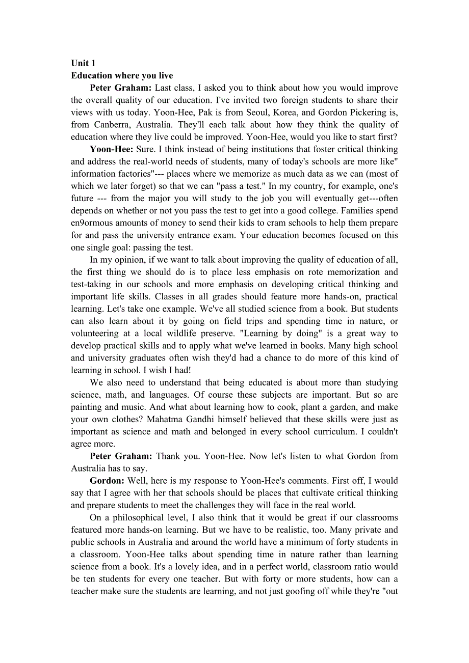 新世纪大学英语系列教材视听说教程六听力原文Scripts(2)_第1页