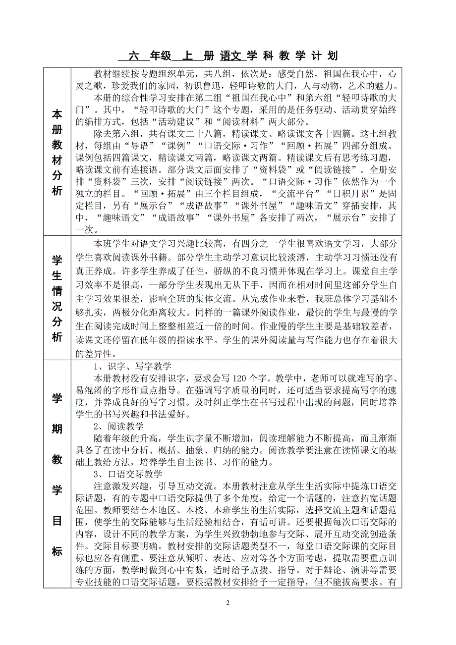 六上语文第四单元电子备课_第2页