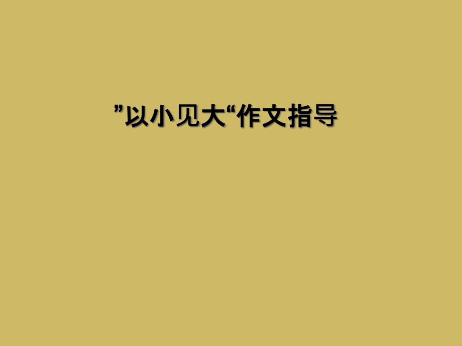 ”以小见大“作文指导_第1页
